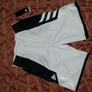 Boys white/ black Adidas shorts NWT sz L (14/16)